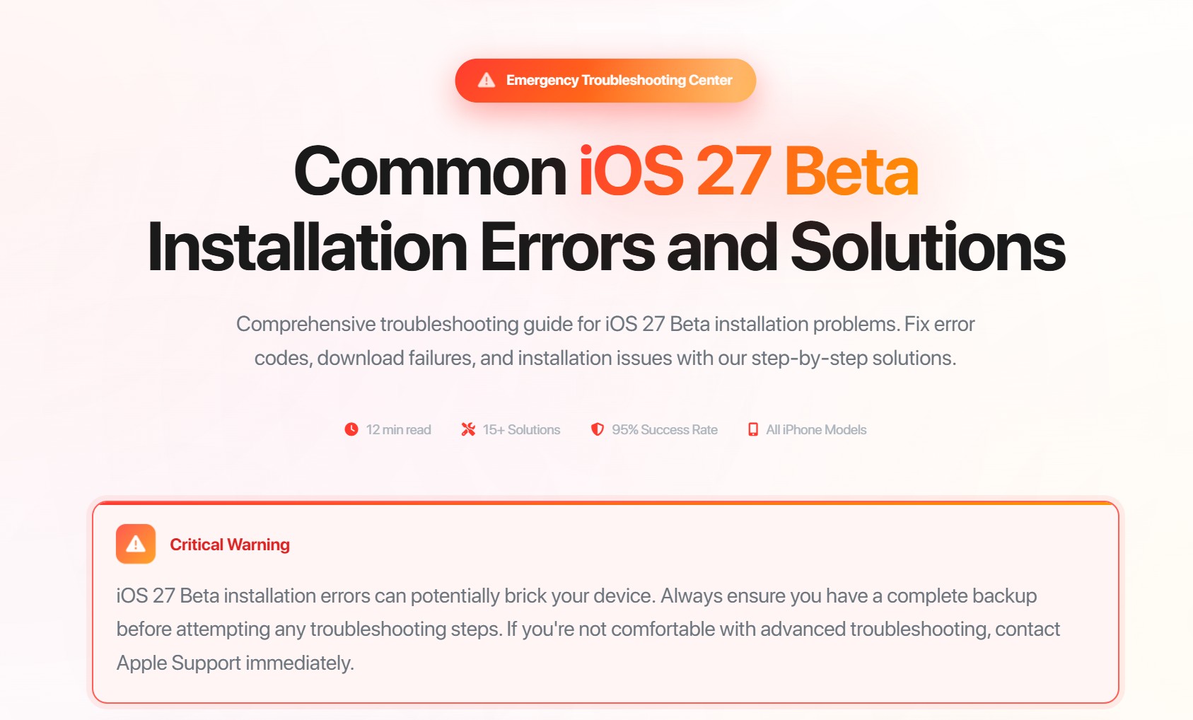 Common iOS 27 Beta Installation Errors and Solutions