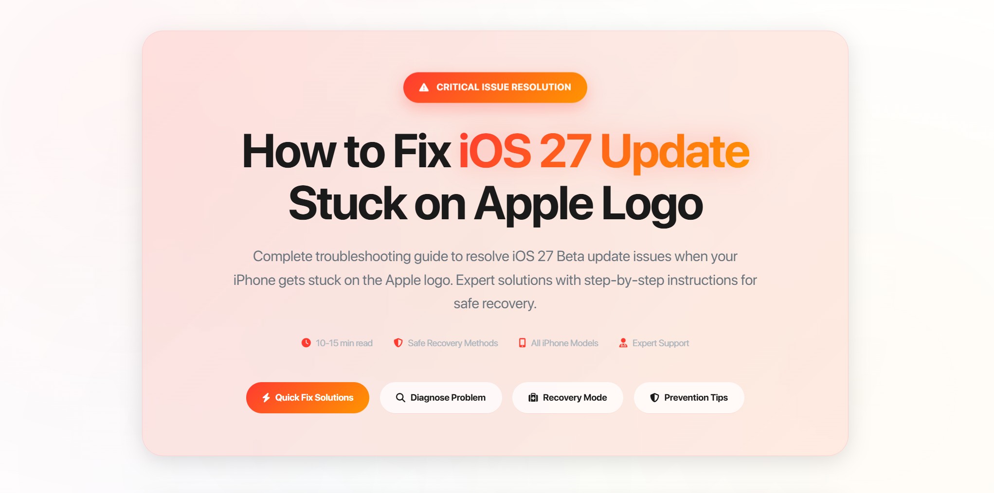 How to Fix iOS 27 Update Stuck on Apple Logo
