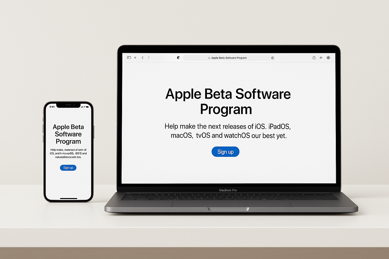 Apple Beta Program enrollment on iPhone and Mac