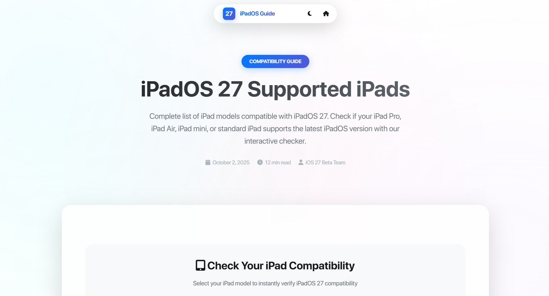iPadOS 27 Supported iPads – Full List