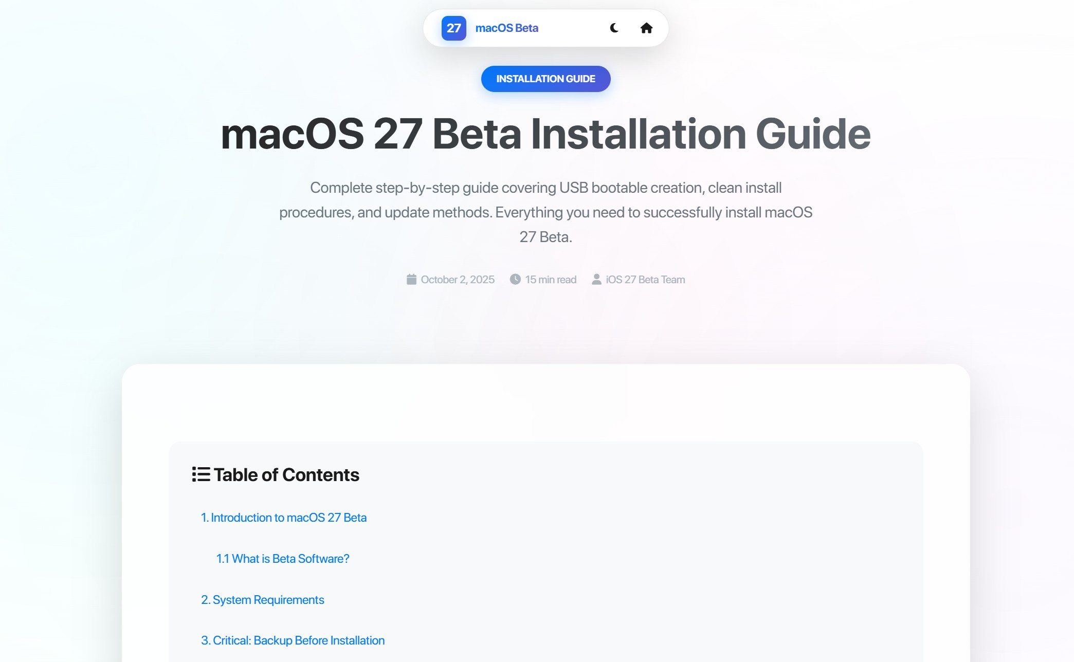 macOS 27 Beta Installation Guide (USB, Clean Install, Update)