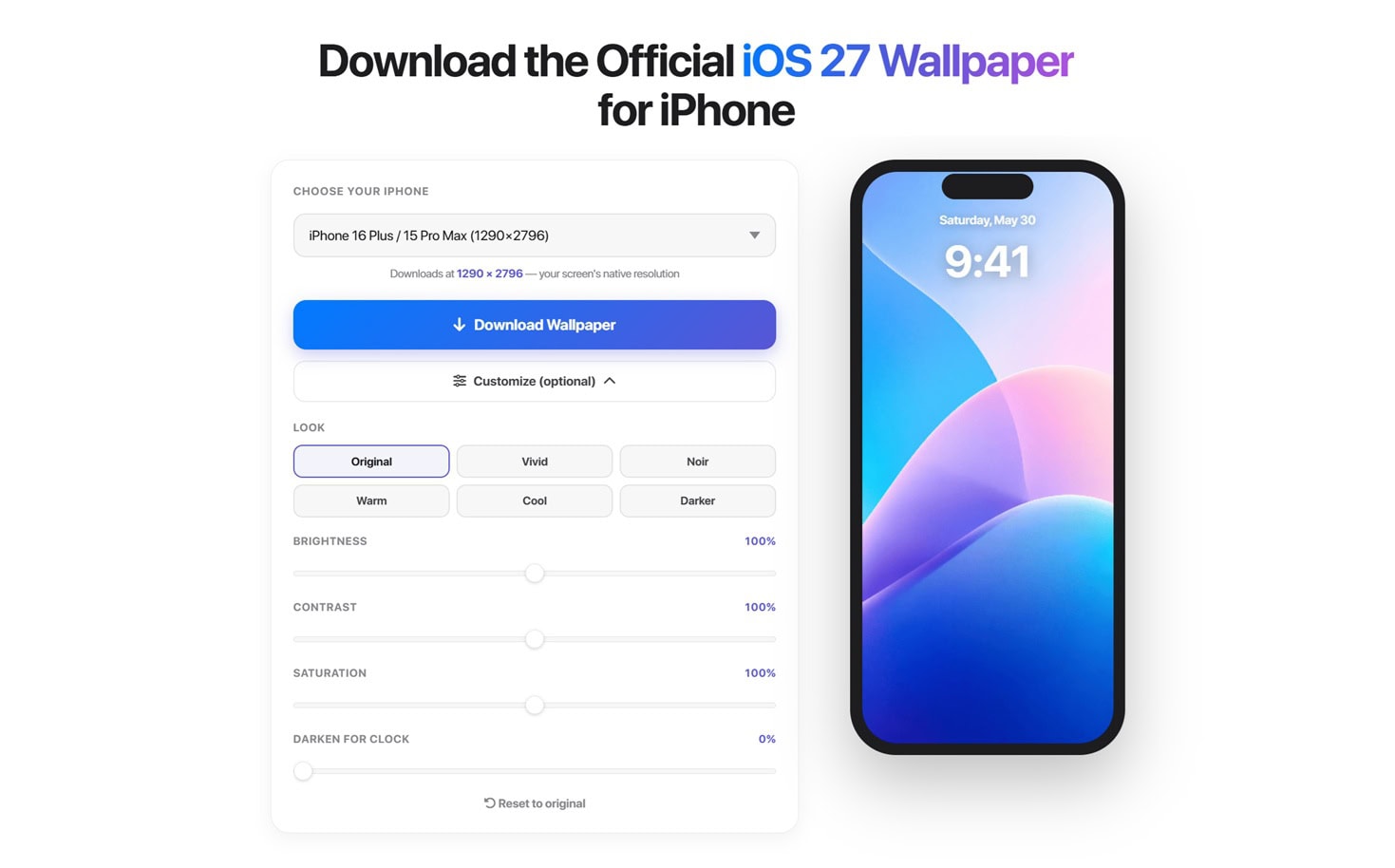 Download the Official iOS 27 Wallpaper for iPhone